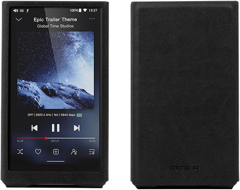 MITER Case for FiiO JM21, Handmade Artificial PU Leather Cover for fiio-jm21 (Light Black) - Image 1